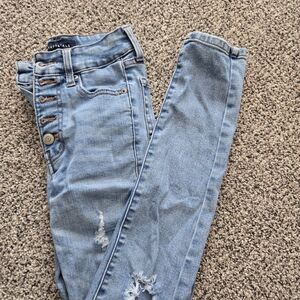 Aeropostle Light Blue Distressed Skinny Jeans